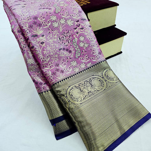 Kanchipuram Blended Floral Tissue Bridal Silk Sarees 012 – Kanchipuram Lakshaya Silks