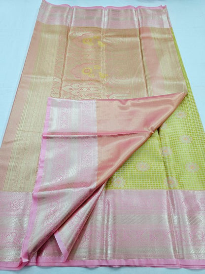 Kanchipuram Blended Floral Tissue Bridal Silk Sarees 013 – Kanchipuram Lakshaya Silks
