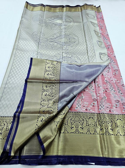 Kanchipuram Blended Floral Tissue Bridal Silk Sarees 015 – Kanchipuram Lakshaya Silks