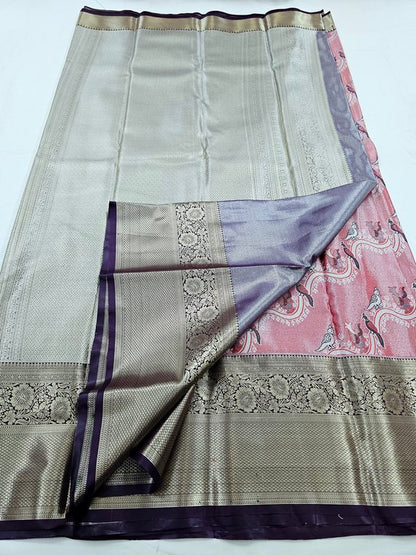 Kanchipuram Blended Floral Tissue Bridal Silk Sarees 016 – Kanchipuram Lakshaya Silks
