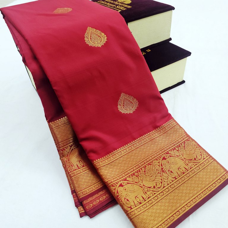 Kanchipuram Blended Self Butta Silk Sarees 1281
