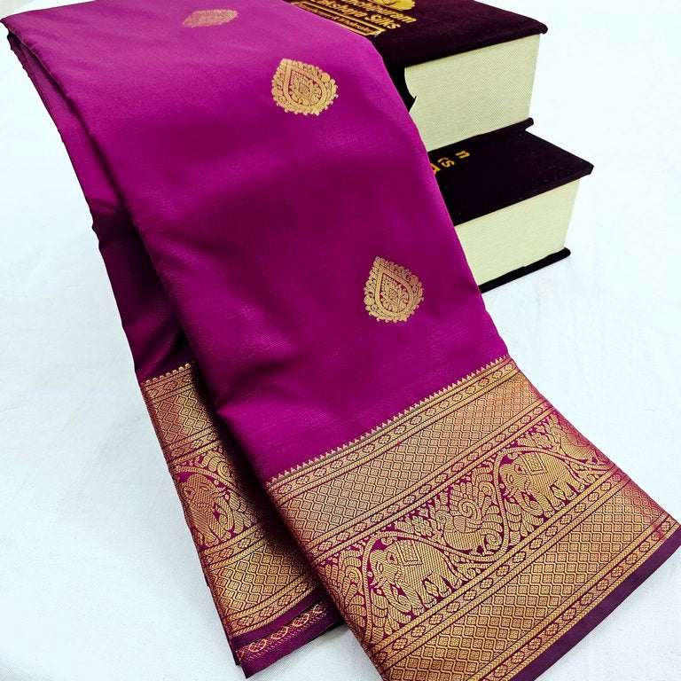 Kanchipuram Blended Self Butta Silk Sarees 1282