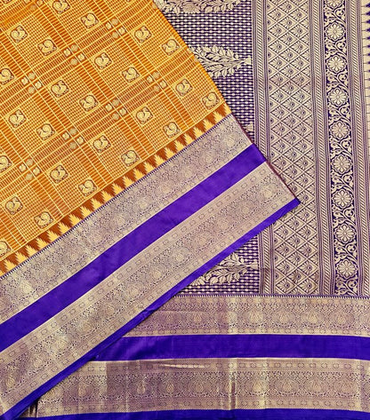 Trendy Kanchipuram Blended Vintage Bridal Silk Sarees 007