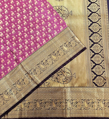 Trendy Kanchipuram Blended Vintage Bridal Silk Sarees 011