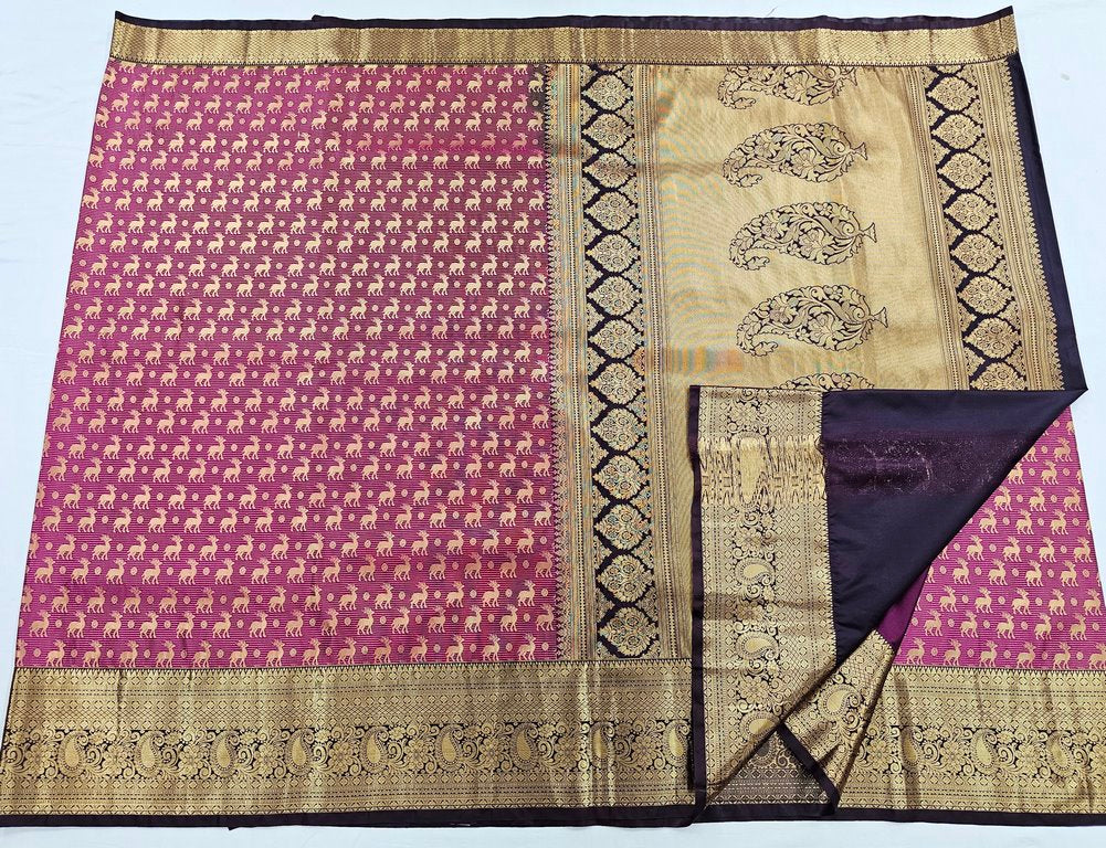 Trendy Kanchipuram Blended Vintage Bridal Silk Sarees 011