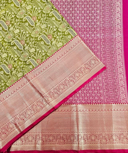 Trendy Kanchipuram Blended Vintage Bridal Silk Sarees 180064 - 014