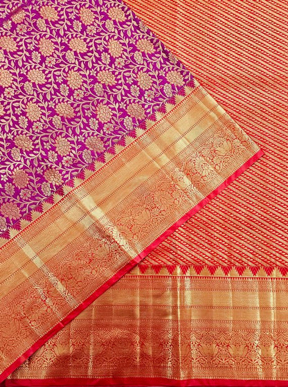 Trendy Kanchipuram Blended Vintage Bridal Silk Sarees 017