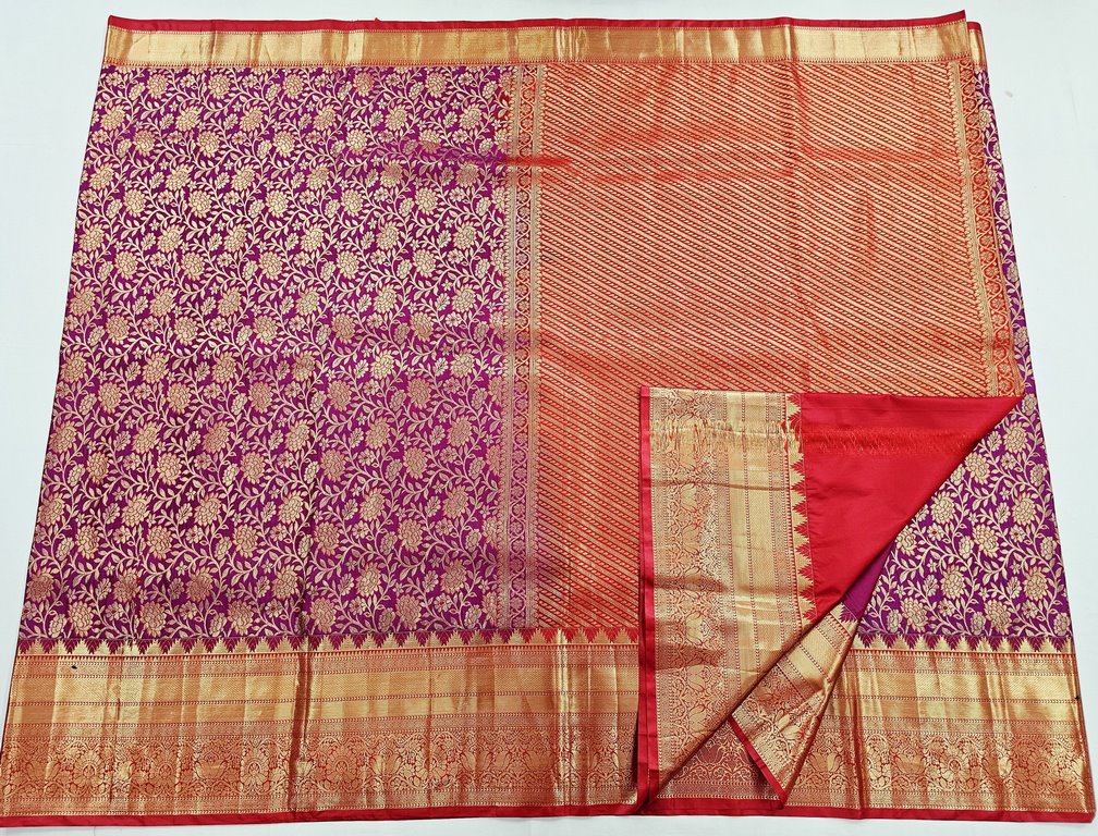 Trendy Kanchipuram Blended Vintage Bridal Silk Sarees 017