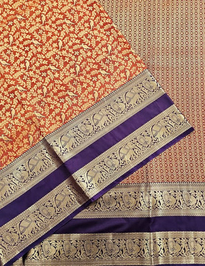 Trendy Kanchipuram Blended Vintage Bridal Silk Sarees 018