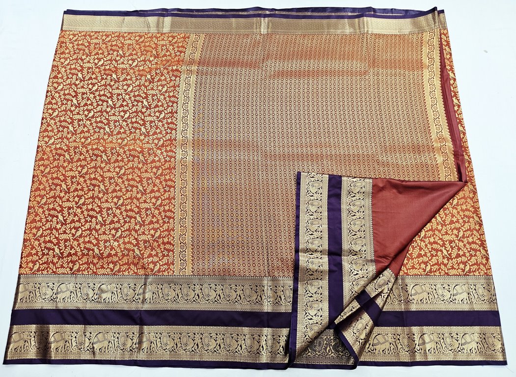 Trendy Kanchipuram Blended Vintage Bridal Silk Sarees 018