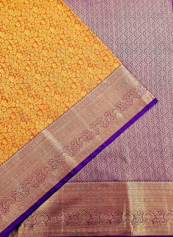 Trendy Kanchipuram Blended Vintage Bridal Silk Sarees 020