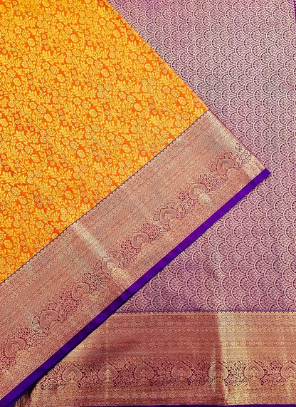 Trendy Kanchipuram Blended Vintage Bridal Silk Sarees 020