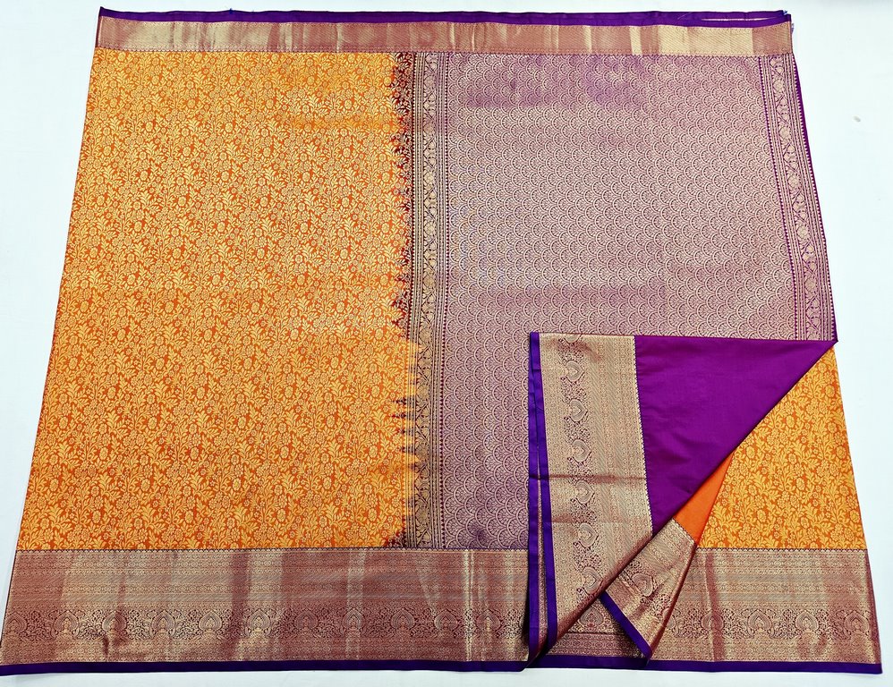 Trendy Kanchipuram Blended Vintage Bridal Silk Sarees 020