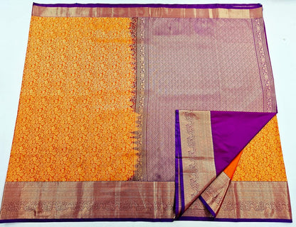 Trendy Kanchipuram Blended Vintage Bridal Silk Sarees 020