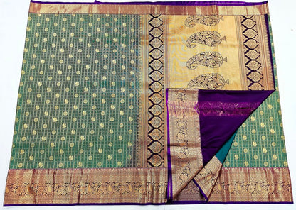 Trendy Kanchipuram Blended Vintage Bridal Silk Sarees 021