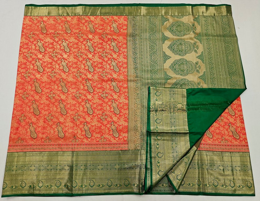 Trendy Kanchipuram Blended Vintage Bridal Silk Sarees 022