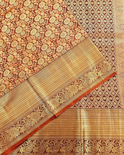 Trendy Kanchipuram Blended Vintage Bridal Silk Sarees 024