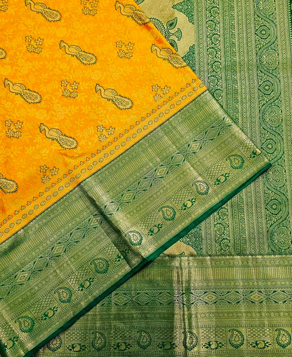 Trendy Kanchipuram Blended Vintage Bridal Silk Sarees 027
