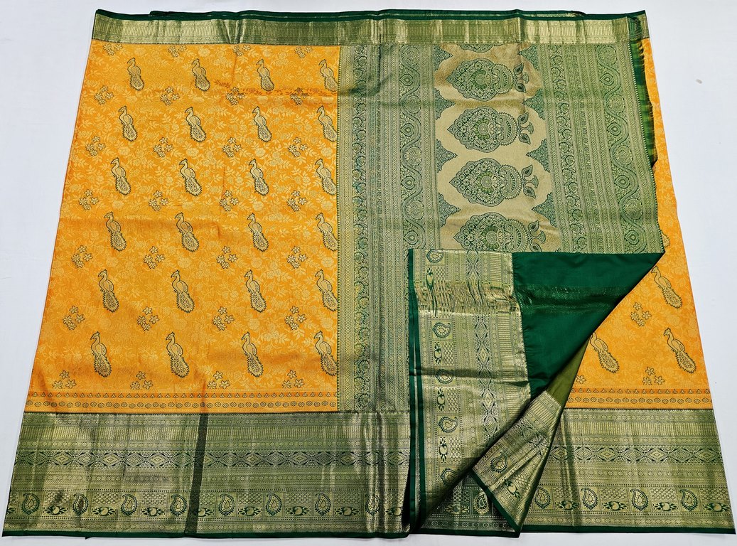Trendy Kanchipuram Blended Vintage Bridal Silk Sarees 027
