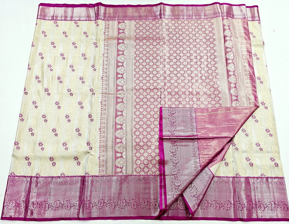 Trendy Kanchipuram Blended Vintage Tissue Bridal Silk Sarees 030