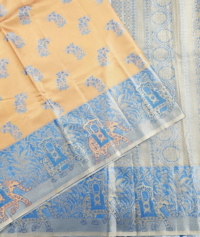 Trendy Kanchipuram Blended Vintage Tissue Bridal Silk Sarees 035