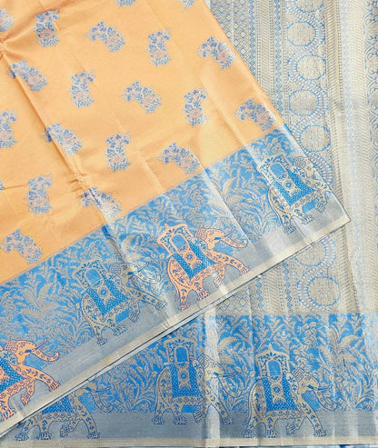 Trendy Kanchipuram Blended Vintage Tissue Bridal Silk Sarees 035