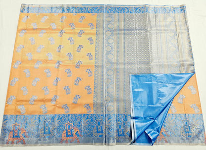 Trendy Kanchipuram Blended Vintage Tissue Bridal Silk Sarees 035