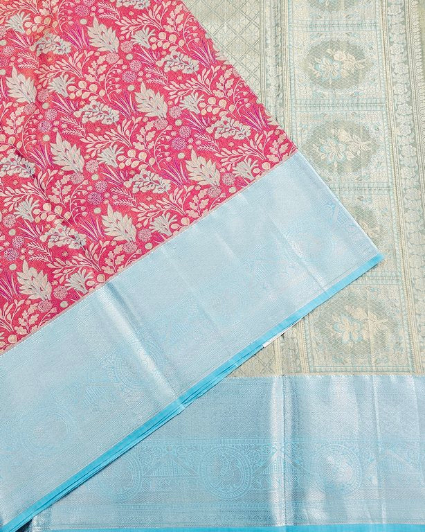 Trendy Kanchipuram Blended Vintage Tissue Bridal Silk Sarees 036