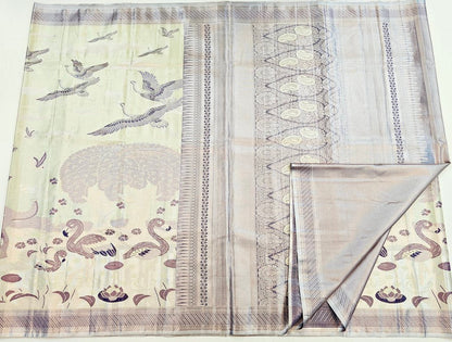 Trendy Kanchipuram Blended Vintage Tissue Bridal Silk Sarees 037