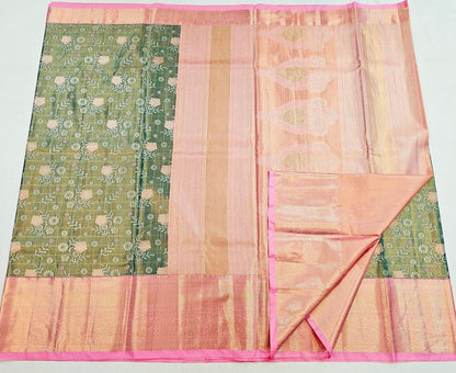 Trendy Kanchipuram Blended Vintage Tissue Bridal Silk Sarees 038