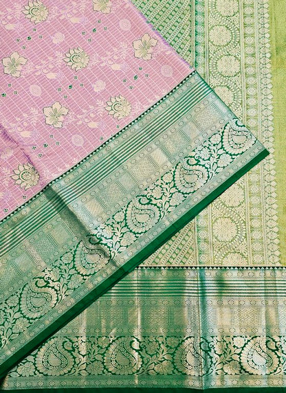 Trendy Kanchipuram Blended Vintage Tissue Bridal Silk Sarees 039
