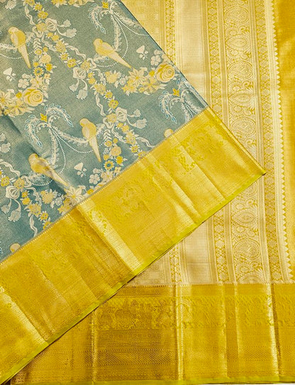 Trendy Kanchipuram Blended Vintage Tissue Bridal Silk Sarees 042