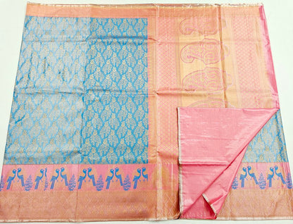 Trendy Kanchipuram Blended Vintage Tissue Bridal Silk Sarees 043