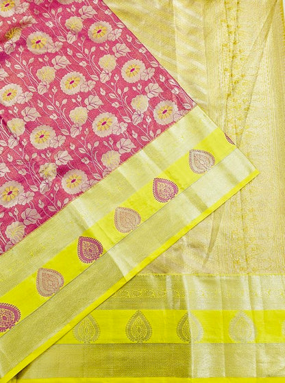 Trendy Kanchipuram Blended Vintage Tissue Bridal Silk Sarees 044