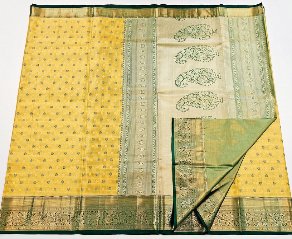 Trendy Kanchipuram Blended Vintage Tissue Bridal Silk Sarees 045