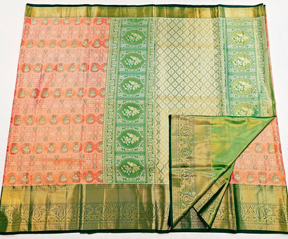 Trendy Kanchipuram Blended Vintage Tissue Bridal Silk Sarees 046