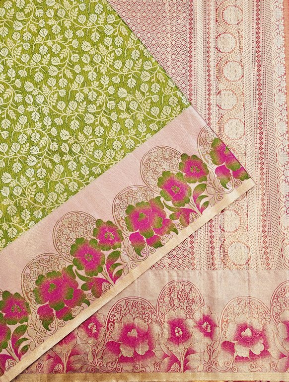 Trendy Kanchipuram Blended Vintage Tissue Bridal Silk Sarees 047