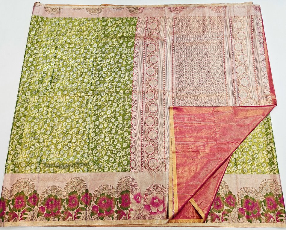 Trendy Kanchipuram Blended Vintage Tissue Bridal Silk Sarees 047