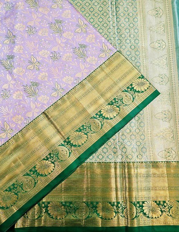 Trendy Kanchipuram Blended Vintage Tissue Bridal Silk Sarees 050