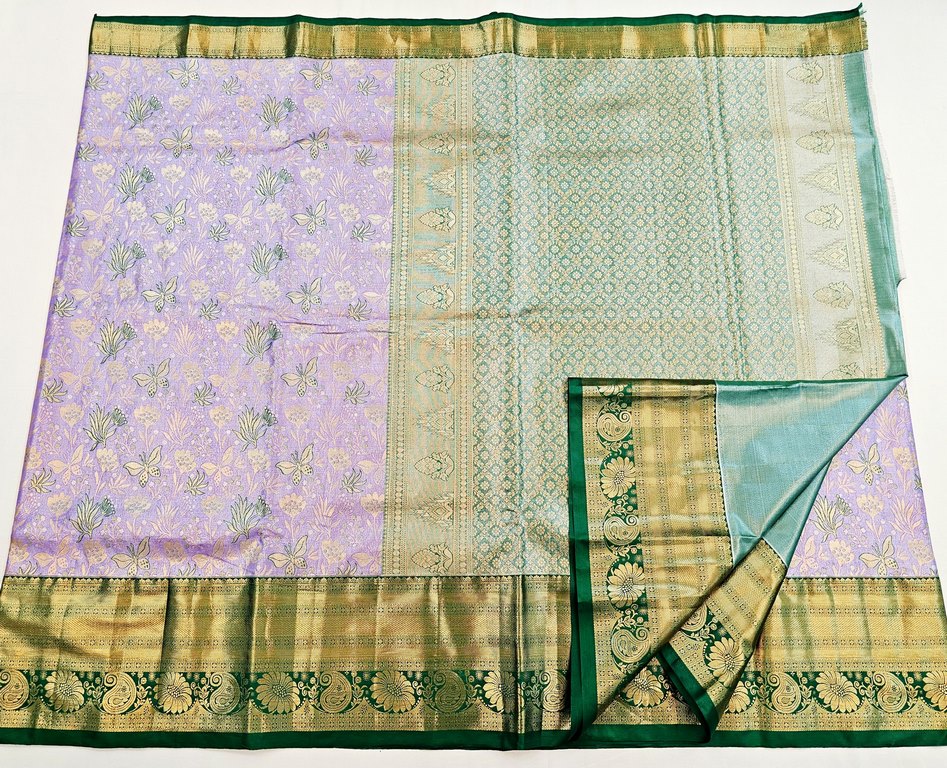 Trendy Kanchipuram Blended Vintage Tissue Bridal Silk Sarees 050