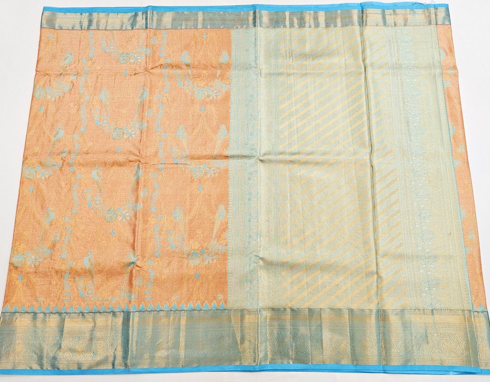 Trendy Kanchipuram Blended Vintage Tissue Bridal Silk Sarees 051