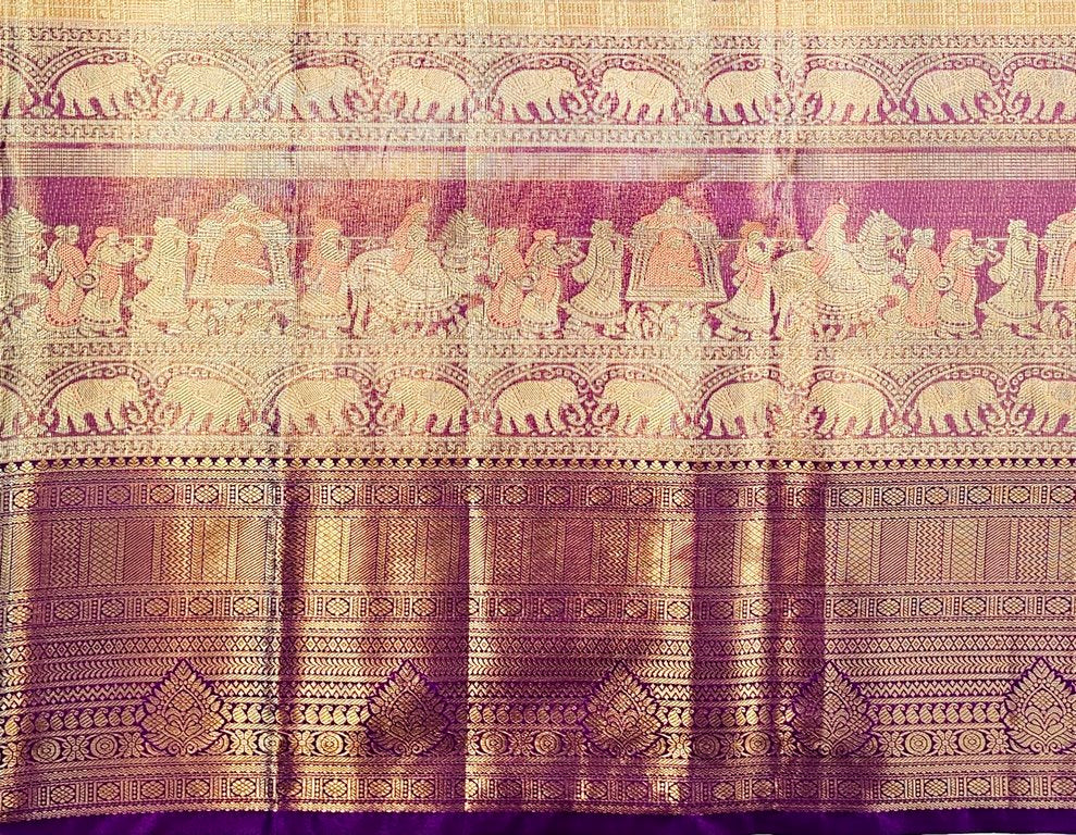 Trendy Kanchipuram Blended Vintage Tissue Bridal Silk Sarees 053