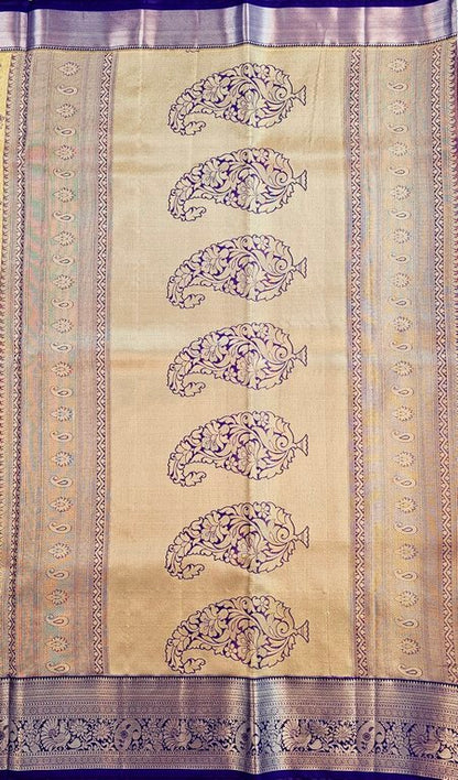 Trendy Kanchipuram Blended Vintage Tissue Bridal Silk Sarees 054