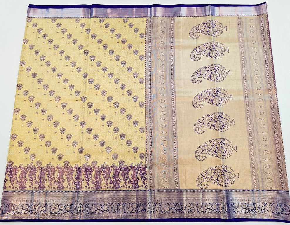 Trendy Kanchipuram Blended Vintage Tissue Bridal Silk Sarees 054