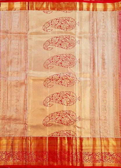 Trendy Kanchipuram Blended Vintage Tissue Bridal Silk Sarees 056