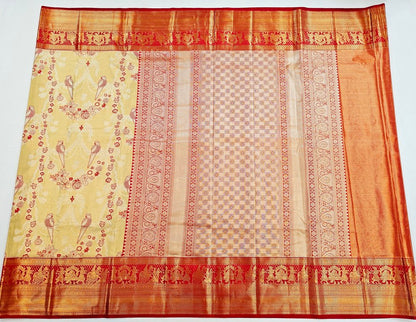 Trendy Kanchipuram Blended Vintage Tissue Bridal Silk Sarees 057