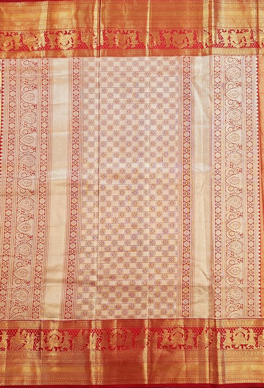 Trendy Kanchipuram Blended Vintage Tissue Bridal Silk Sarees 057
