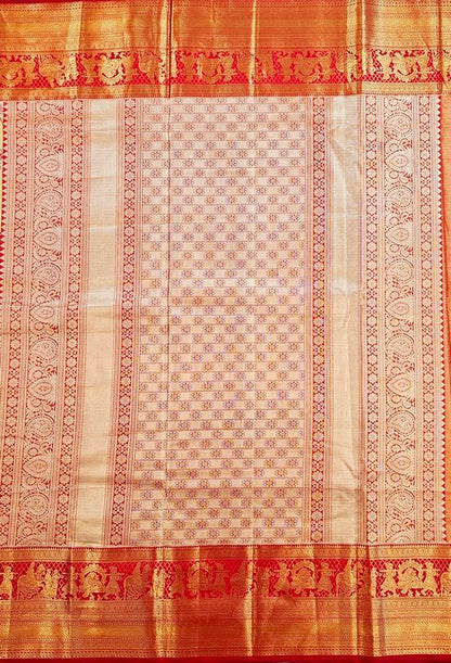 Trendy Kanchipuram Blended Vintage Tissue Bridal Silk Sarees 057
