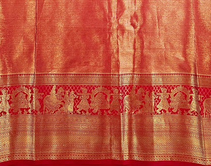 Trendy Kanchipuram Blended Vintage Tissue Bridal Silk Sarees 057