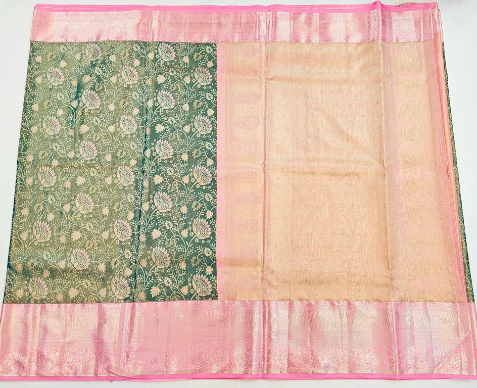 Trendy Kanchipuram Blended Vintage Tissue Bridal Silk Sarees 058